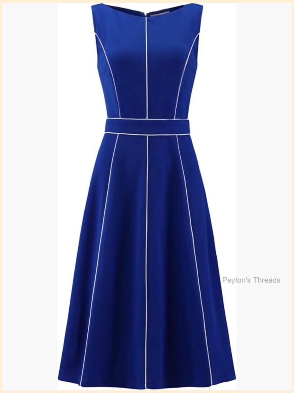 Boat Neck Sleeveless A-Line Midi Dress Cocktail Party Formal - Picture 1 of 6